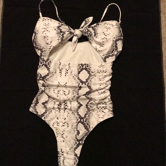 Other - Monokini White Snakeskin open front swimsuit HOT